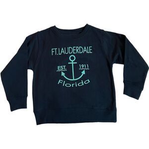 NWT Ft. Lauderdale Anchor Sweatshirt Navy & Teal Kids Size 6 - 8 